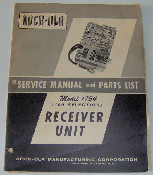 (image for) Rockola Model 1754 Receiver Unit Service Manual and Parts List